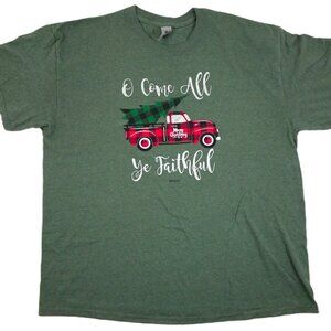 Kerusso O Come All Ye Faithful t-shirt XL Christmas Jesus Christian Green Christ